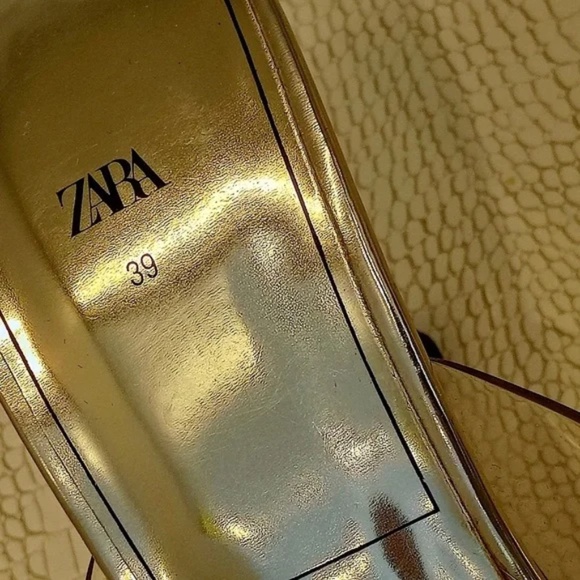 💋 Zara Gold Heels with Rhinestones *NEW 39 - Picture 7 of 10